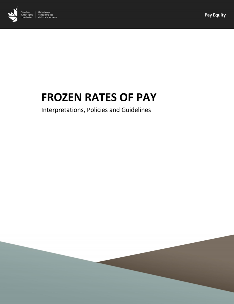 Frozen rates of pay: interpretations, policies and guidelines