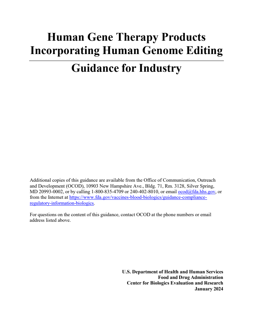 인간 게놈 조작을 적용한 인간 유전자 치료제 (Human Gene Therapy Products Incorporating Human Genome Editing)