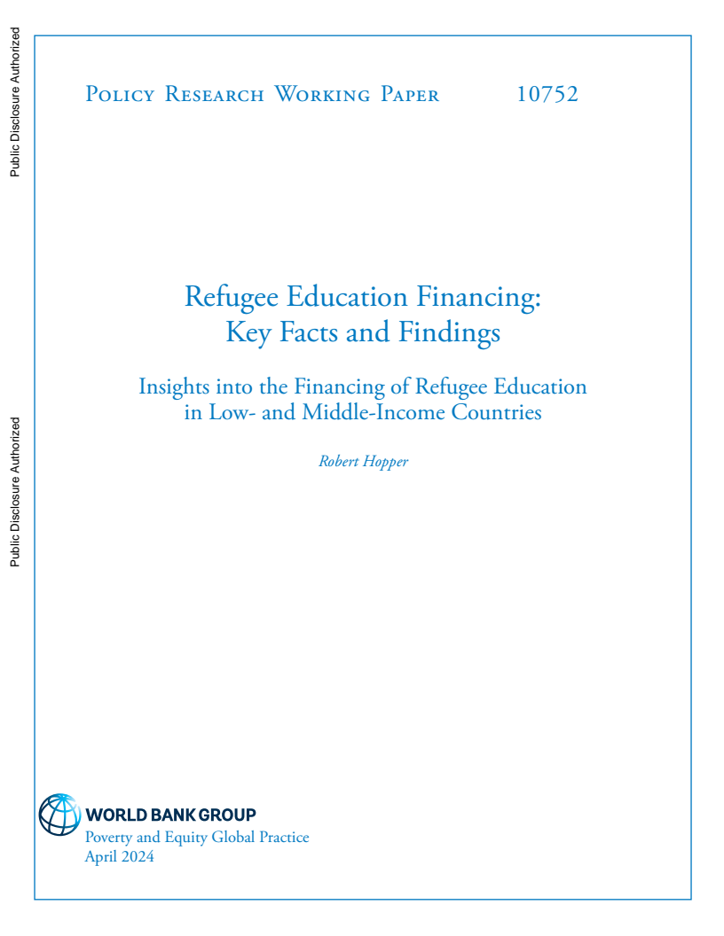 난민 교육 재원 조달 : 주요 사실과 발견 - 저소득, 중산층 국가의 난민 교육 재원 조달에 관한 통찰 (Refugee Education Financing: Key Facts and Findings — Insights into the Financing of Refugee Education in Low- and Middle-Income Countries)