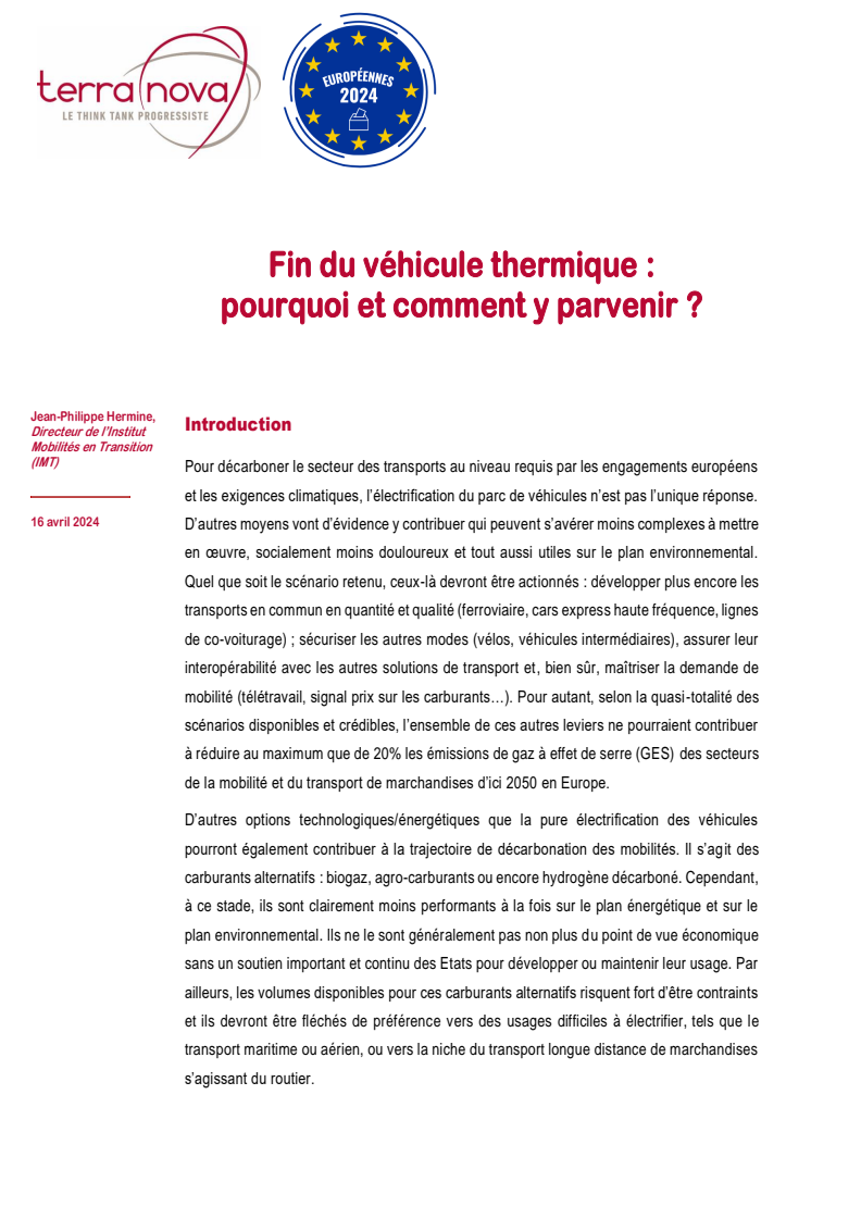 내연기관차의 종말, 규제 이유와 실행 방법 (Fin du véhicule thermique: pourquoi et comment y parvenir?)