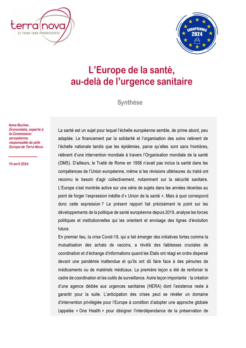 코로나 이후 유럽의 보건 정책 (L'Europe de la santé, au-delà de l'urgence sanitaire)