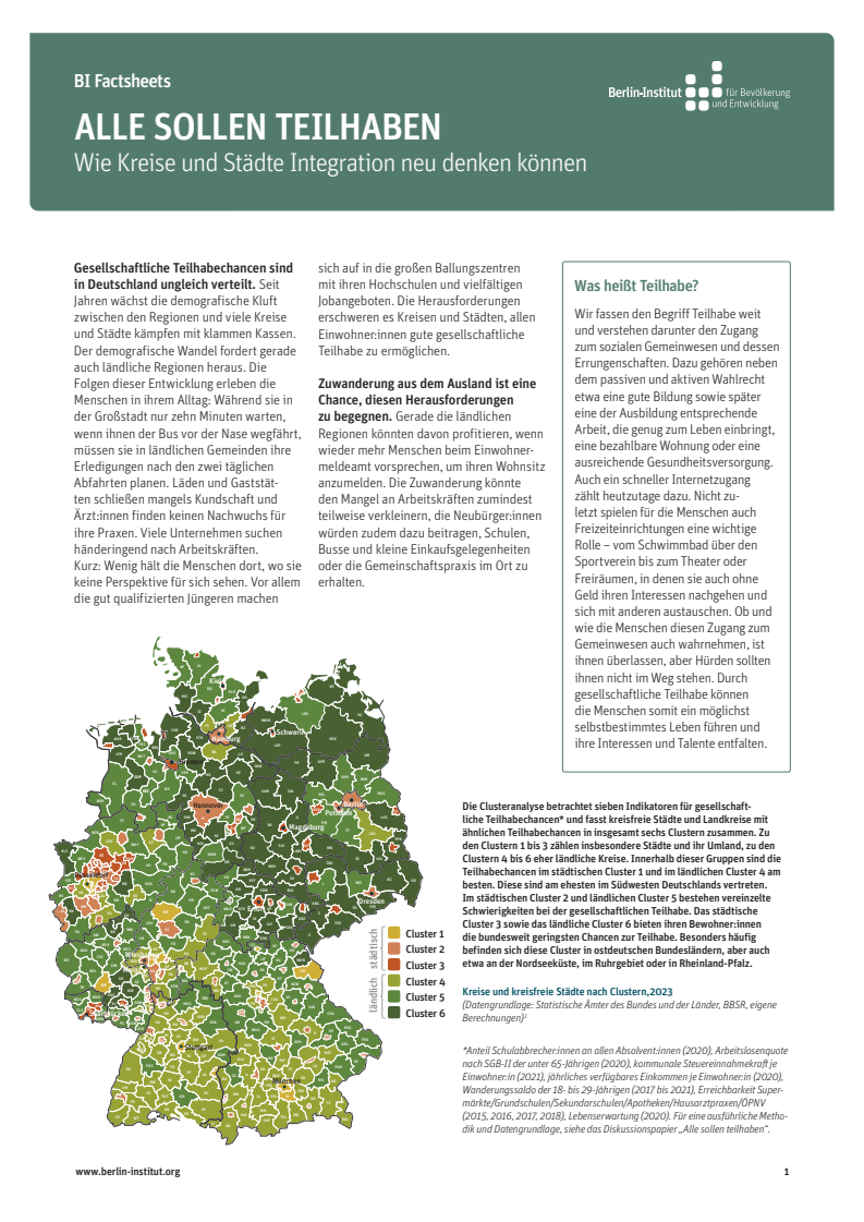 사회 전체의 참여-도농 통합을 재고하는 방법 (ALLE SOLLEN TEILHABEN – Wie Kreise und Städte Integration neu denken können)