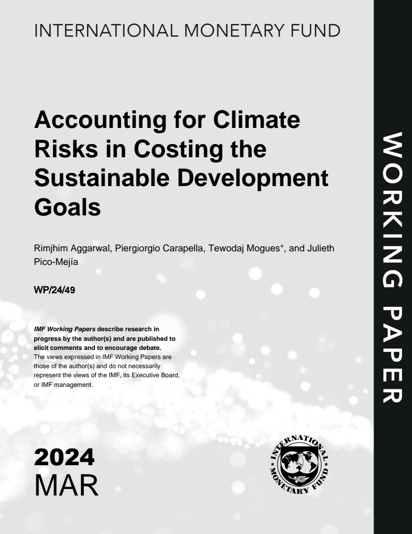 지속 가능한 개발 목표의 비용 계산을 위한 기후위험 고려 (Accounting for Climate Risks in Costing the Sustainable Development Goals)
