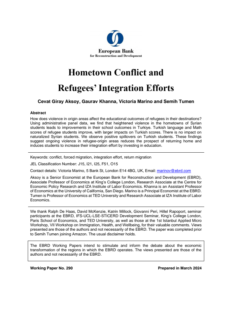 고향의 갈등과 난민의 통합 노력 (Hometown Conflict and Refugees' Integration Efforts)
