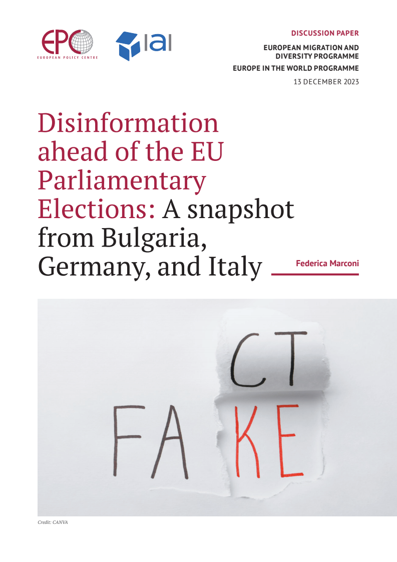 의회 선거를 앞둔 EU의 허위 정보 : 불가리아, 독일, 이탈리아 현황 (Disinformation ahead of the EU Parliamentary Elections: A snapshot from Bulgaria, Germany, and Italy)