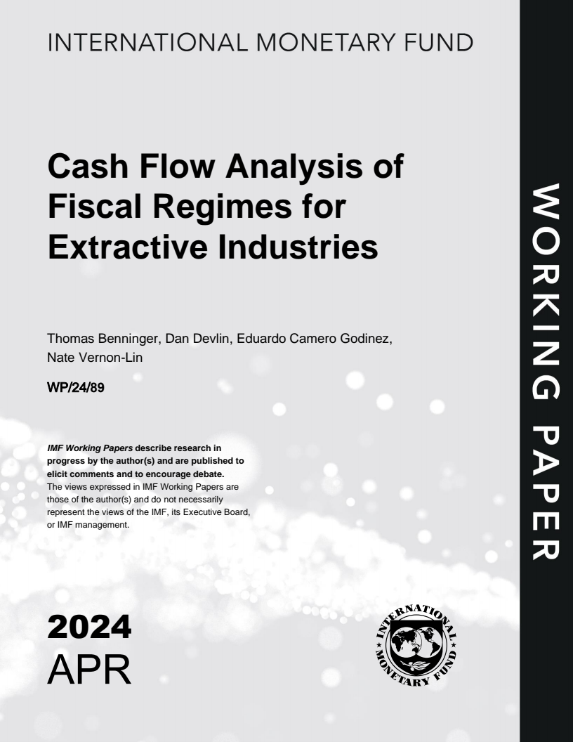 추출 산업의 재정 제도에 대한 현금 흐름 분석 (Cash Flow Analysis of Fiscal Regimes for Extractive Industries)