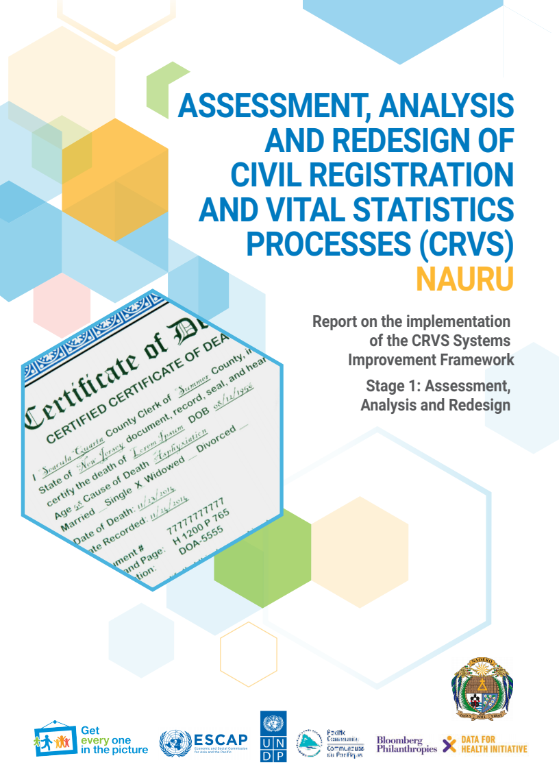 민원 등록 및 필수 통계(CRVS) 절차의 평가, 분석 및 재설계 - 나우루 (Assessment, analysis and redesign of civil registration and vital statistics processes (CRVS) - Nauru)