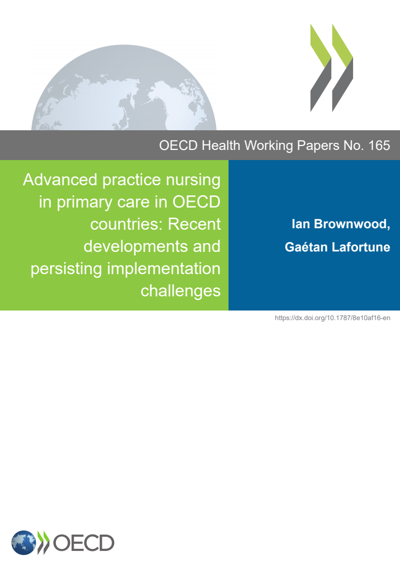 OECD 국가의 1차 진료 분야의 고급 실무 간호 (Advanced practice nursing in primary care in OECD countries)