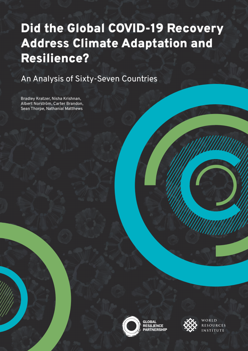 전 세계의 COVID-19 회복으로 인한 기후 적응과 회복력 - 67개국을 대상으로 한 분석 (Did the Global COVID-19 Recovery Address Climate Adaptation and Resilience? An Analysis of Sixty-Seven Countries)