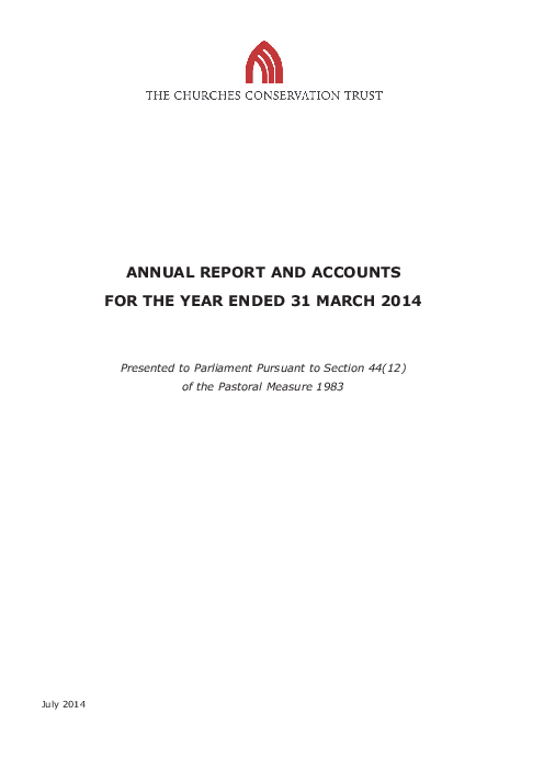 2014년 연말 연례 보고서 및 계정 (Annual Report and Accounts for the Year Ended 2014)