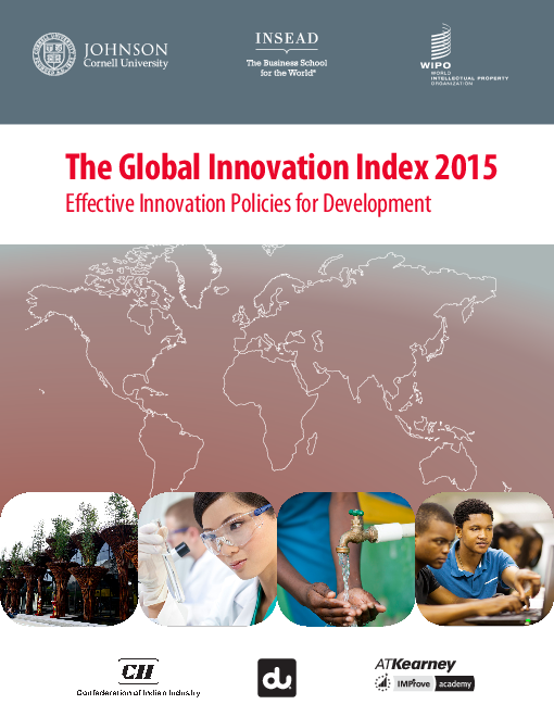 세계혁신지수 2015년 : 개발 관련 효과적인 혁신 정책 (The Global Innovation Index 2015: Effective Innovation Policies for Development) 