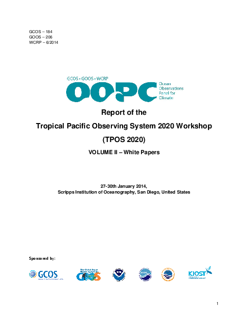 2020 태평양 열대지역 관측 시스템 워크숍 : 제2권 백서 (Tropical Pacific Observing System, 2020 Workshop (TPOS 2020): Volume II White Papers)