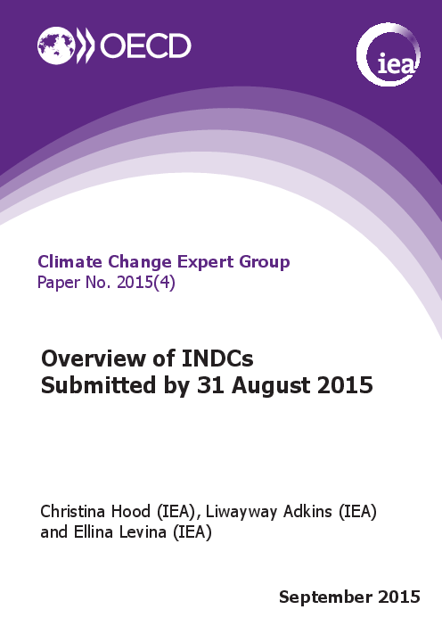 2015년 8월 31일까지 제출된 신기후체제 협상 대비를 위한 자발적 기여에 대한 요약 (Overview of INDCs Submitted by 31 August 2015)(2015)