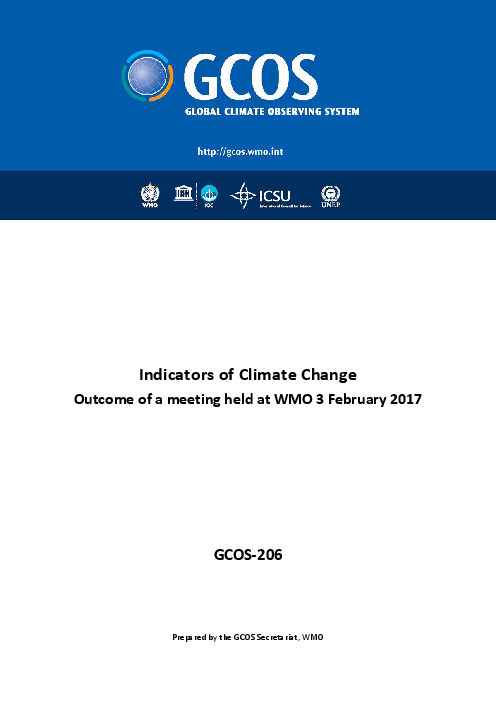 기후변화의 지표 : 2017년 2월 3일 세계기상기구(WMO) 회의 결과 (Indicators of climate change: outcome of a meeting held at WMO 3 february 2017)(2017)