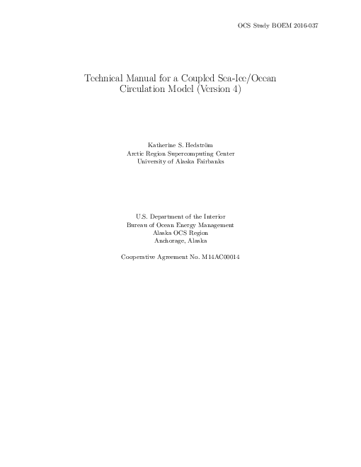 해빙·해양접합모형에 관한 기술매뉴얼(버전 4) (Technical manual for a coupled sea-ice/Ocean circulation model (Version 4))