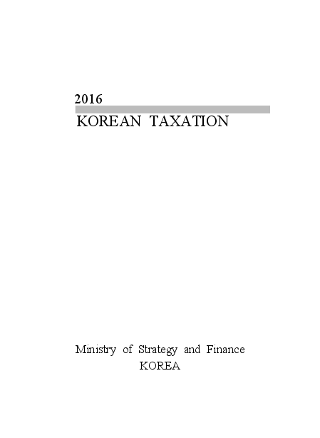 Korean Taxation 2016