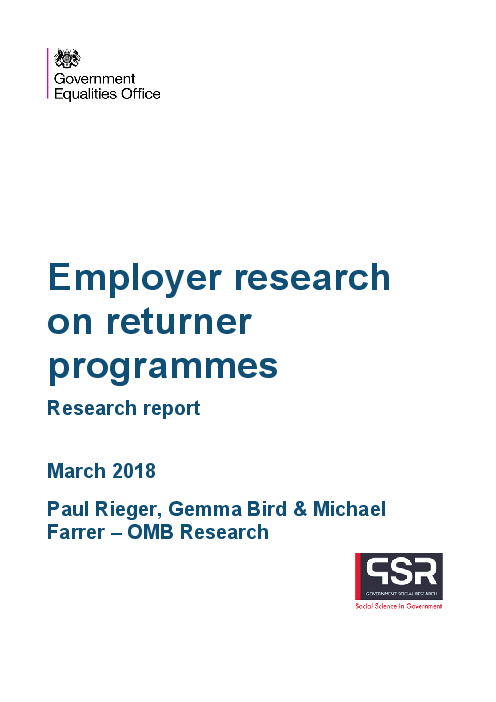 복직자 지원 프로그램에 관한 영국 고용주 설문조사 (Employer research on returner programmes)