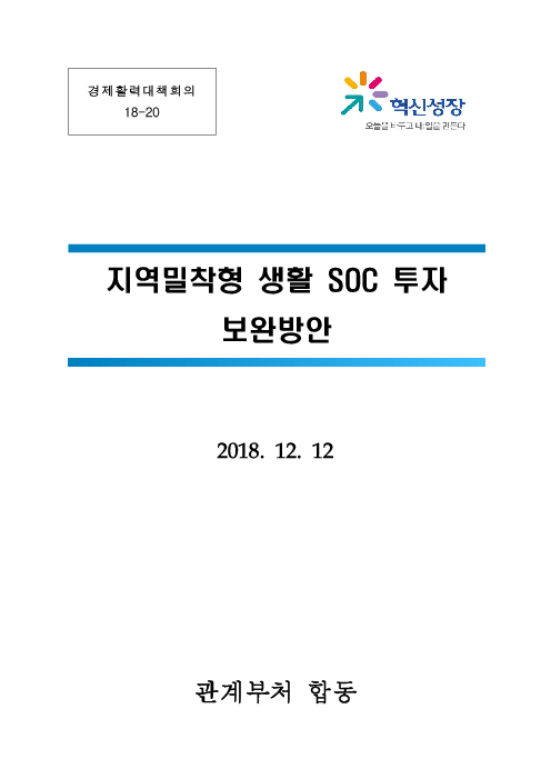 지역밀착형 생활 SOC 투자 보완방안(2018)