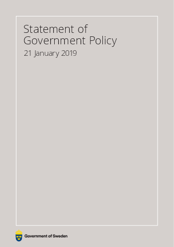 스웨덴 정부 정책 성명 : 2019년 1월 21일 (Statement of Government Policy, 21 January 2019)