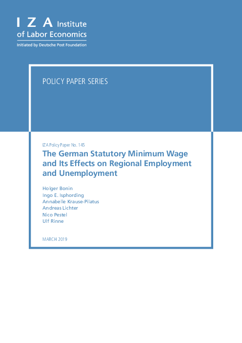 독일 법정 최저 임금이 지역 고용 및 실업에 미치는 영향 (The German Statutory Minimum Wage and Its Effects on Regional Employment and Unemployment)