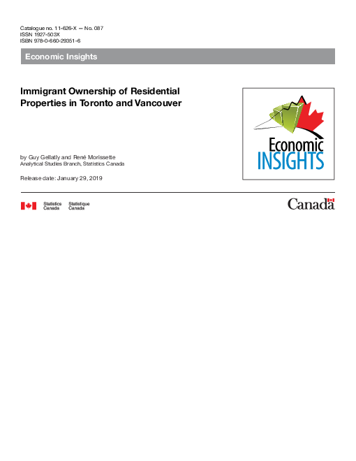 토론토 및 밴쿠버 이주자의 주거용 부동산 소유 (Immigrant Ownership of Residential Properties in Toronto and Vancouver)(2019)