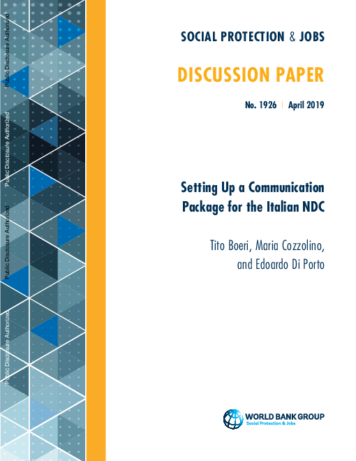 이탈리아 공적연금제를 위한 의사소통 패키지 설정 (Setting Up a Communication Package for the Italian NDC)(2019)