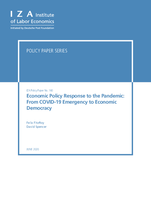 코로나바이러스감염증(COVID-19) 유행에 따른 경제 정책 대응 : 비상 상황부터 경제 민주주의까지 (Economic Policy Response to the Pandemic: From COVID-19 Emergency to Economic Democracy)(2020)
