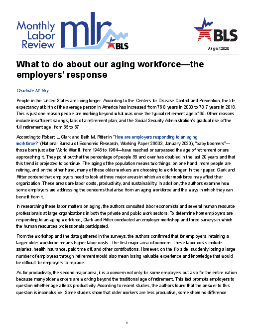 고령화 인력-고용주 대응 관련 방안 (What to do about our aging workforce-the employers’ response)(2020)