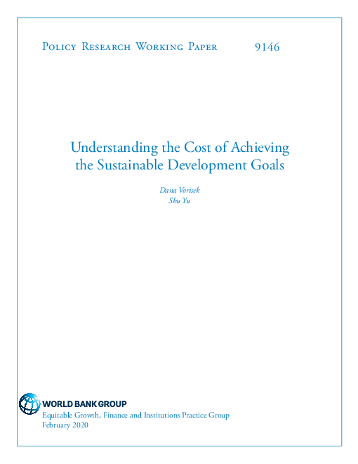 지속가능발전목표(SDG) 달성 비용 이해 (Understanding the Cost of Achieving the Sustainable Development Goals)(2020)