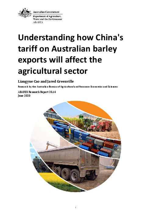 호주의 보리 수출에 대한 중국의 관세가 농업 부문에 미치는 영향 이해 (Understanding how China´s tariff on Australian barley exports will affect the agricultural sector)