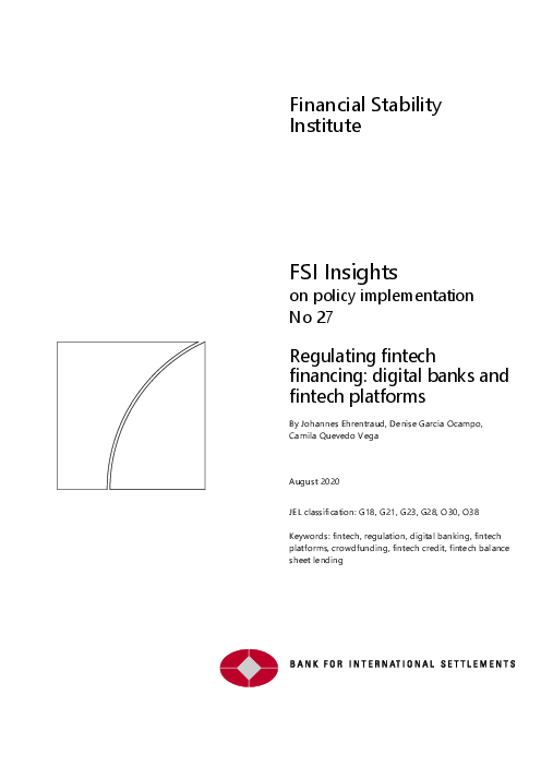 핀테크 금융 규제 : 디지털 은행 및 핀테크 플랫폼 (Regulating fintech financing: digital banks and fintech platforms)(2020)