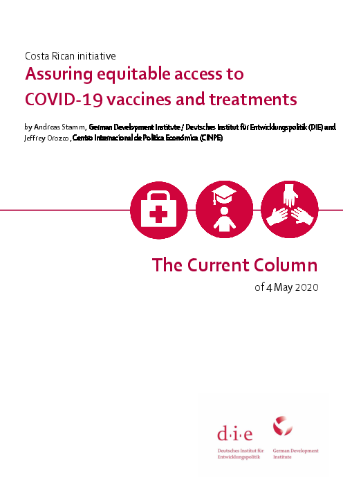 코로나바이러스감염증-19(COVID-19) 백신 및 치료제에 대한 평등한 접근성 보장 : 코스타리카 계획 (Assuring equitable access to COVID-19 vaccines and treatments: Costa Rican initiative)(2020)