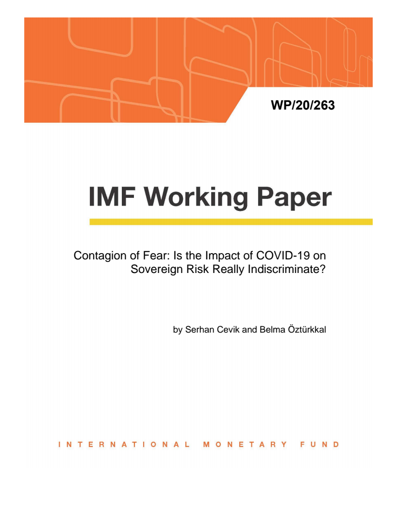 공포의 전염성 : 국가부도 위험에 코로나바이러스감염증-19(COVID-19)가 미치는 무차별적인 영향 (Contagion of Fear: Is the Impact of COVID-19 on Sovereign Risk Really Indiscriminate?)(2020)
