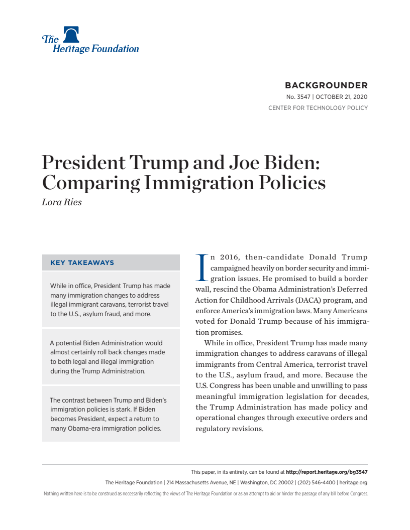 트럼프 대통령과 바이든의 이민 정책 비교 (President Trump and Joe Biden: Comparing Immigration Policies)(2020)