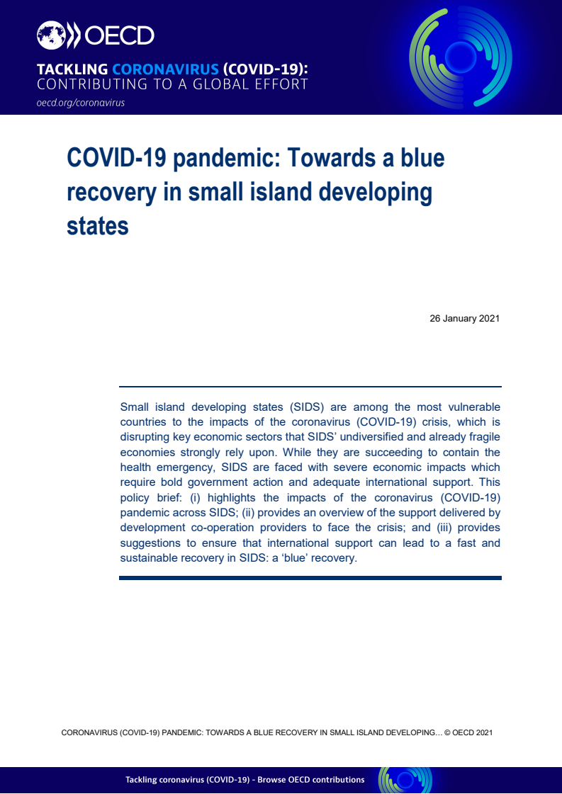 코로나바이러스감염증-19(COVID-19) 유행 - 군소도서국의 해양 회복을 향해 (COVID-19 pandemic: Towards a blue recovery in small island developing states)