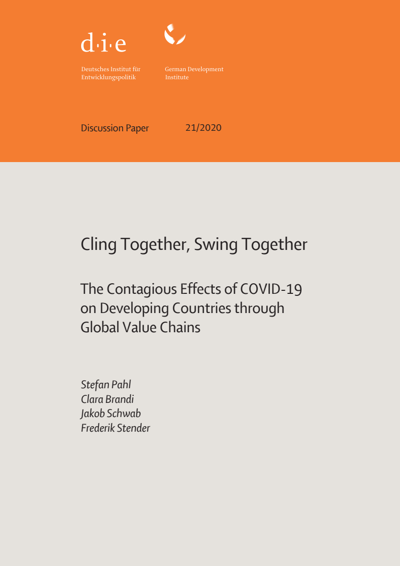 함께하기, 함께 움직이기 : 코로나19가 전세계 가치사슬을 통해 개발도상국에 미친 영향 (Cling together, swing together: the contagious effects of COVID-19 on developing countries through global value chains)(2020)