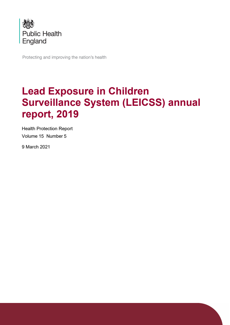 2019년 아동 납노출 감시시스템(LEICSS) 연례 보고서 (Lead Exposure in Children Surveillance System (LEICSS) annual report, 2019)