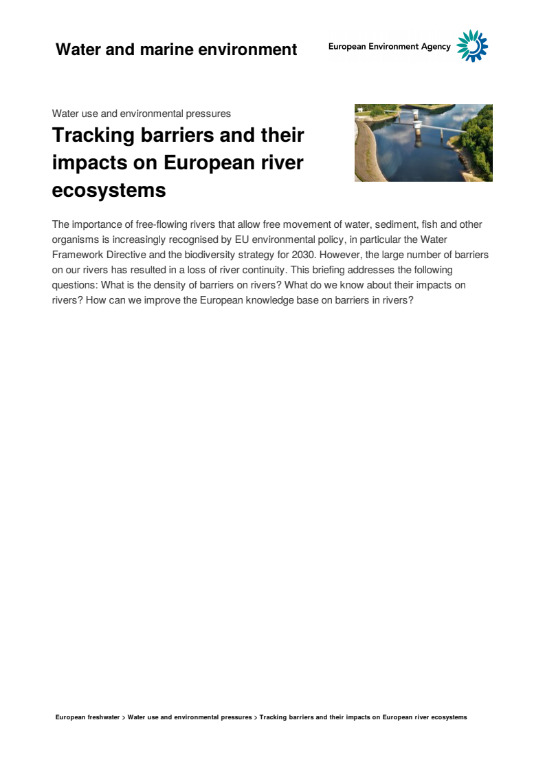 제방이 유럽 하천 생태계의 미치는 영향 추적 (Tracking barriers and their impacts on European river ecosystems)