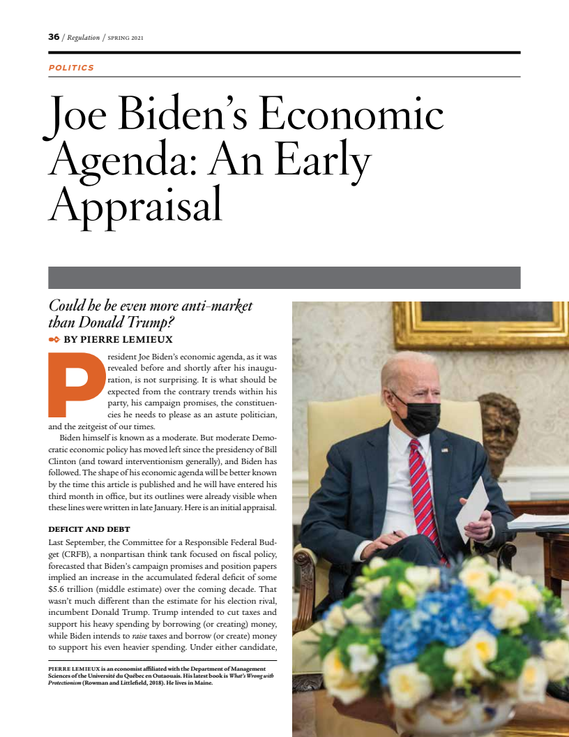 조 바이든 대통령의 경제 의제에 대한 초기 평가 (Joe Biden’s Economic Agenda: An Early Appraisal)(2021)
