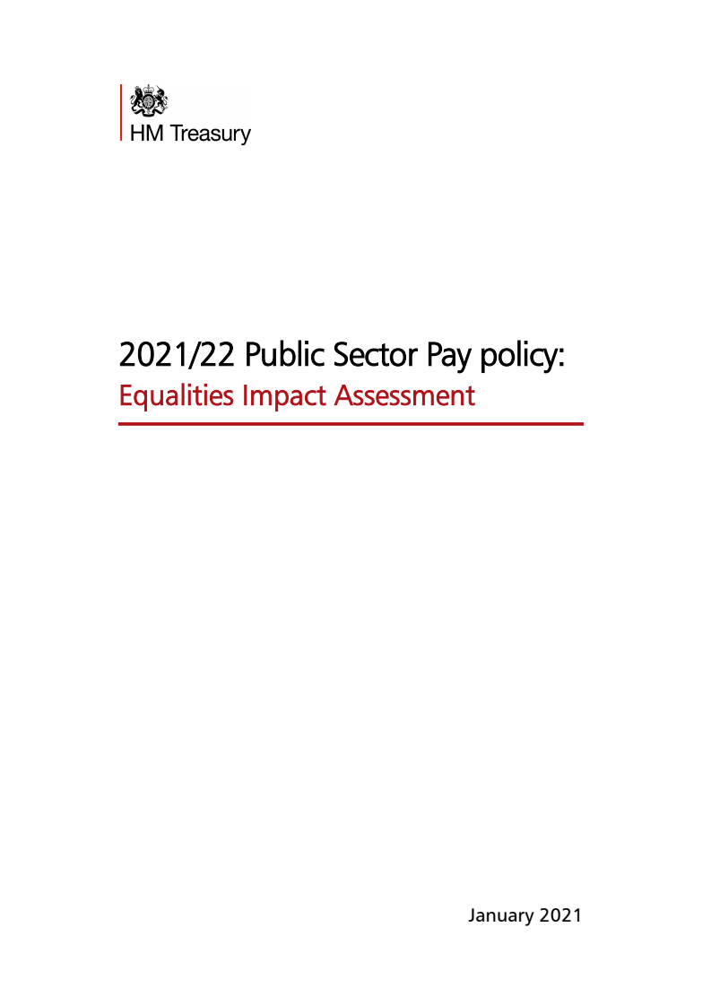 2021/22 공공부문 급여 정책 : 평등 영향 평가 (2021/22 Public Sector Pay policy: Equalities Impact Assessment)(2021)