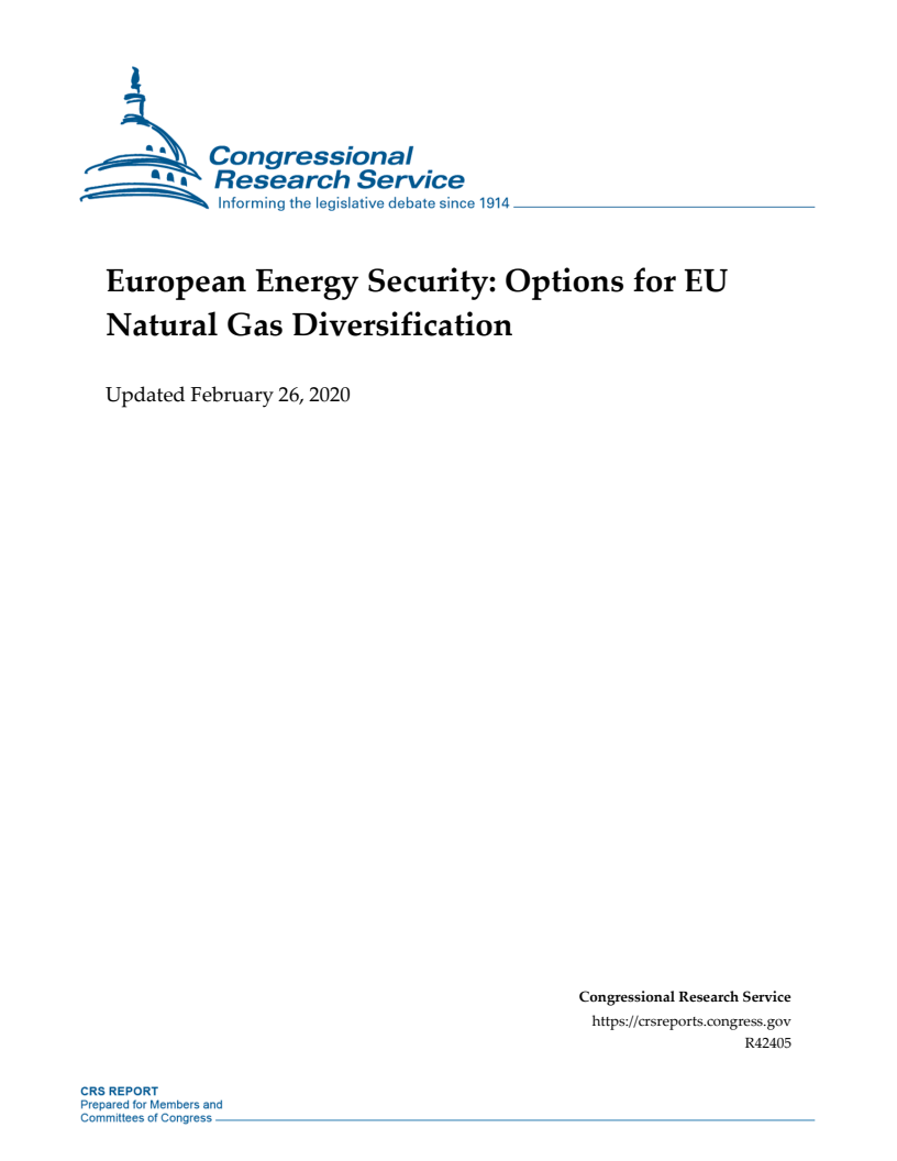 유럽 에너지 안보 : 유럽연합(EU)의 천연가스 다변화 방안 (European Energy Security: Options for EU Natural Gas Diversification)