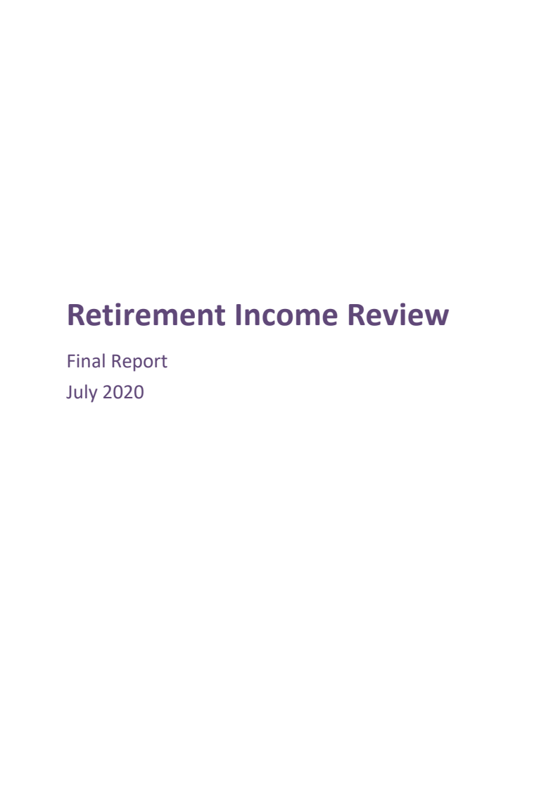 퇴직 소득 검토 : 최종 보고서 (Retirement Income Review: Final Report)