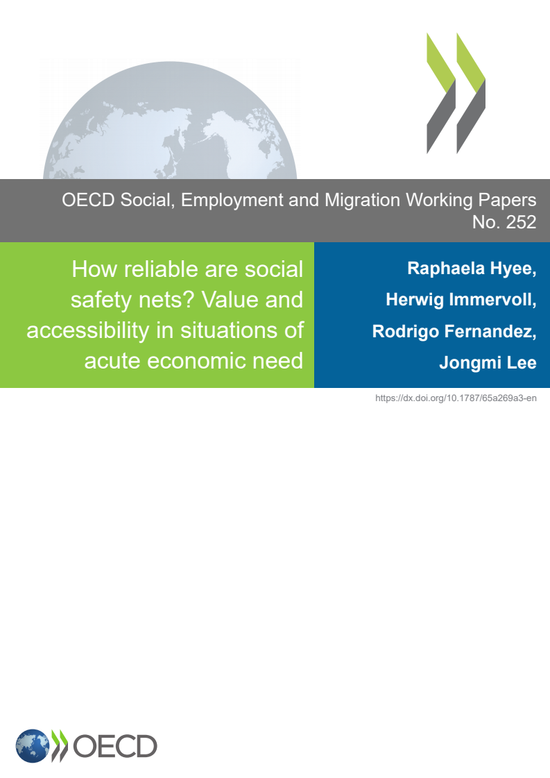 극심한 경제적 어려움에 처한 상황에서 가치와 접근성에 따른 사회적 안전망의 신뢰성 검토 (How reliable are social safety nets? Value and accessibility in situations of acute economic need)(2020)