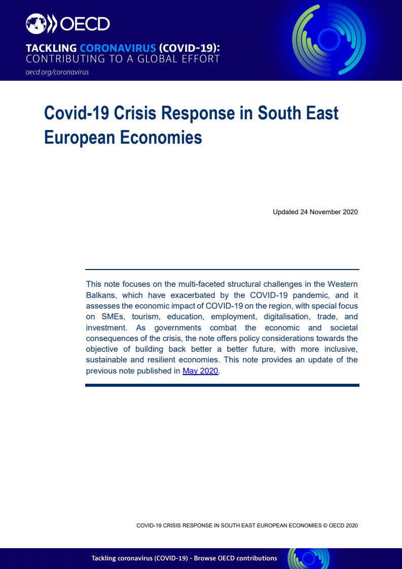 유럽 남동부의 코로나19 위기 대응 (COVID-19 crisis response in South East European economies)(2020)