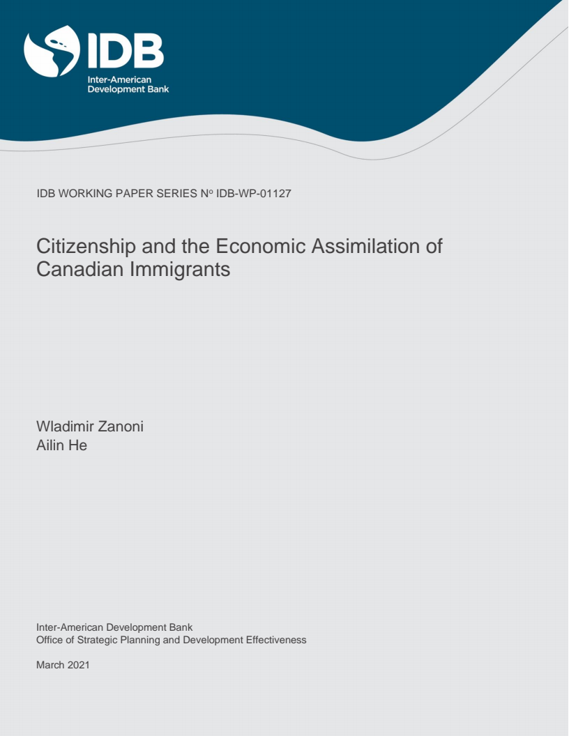 캐나다 이민자의 시민권과 경제적 동화 (Citizenship and the Economic Assimilation of Canadian Immigrants)