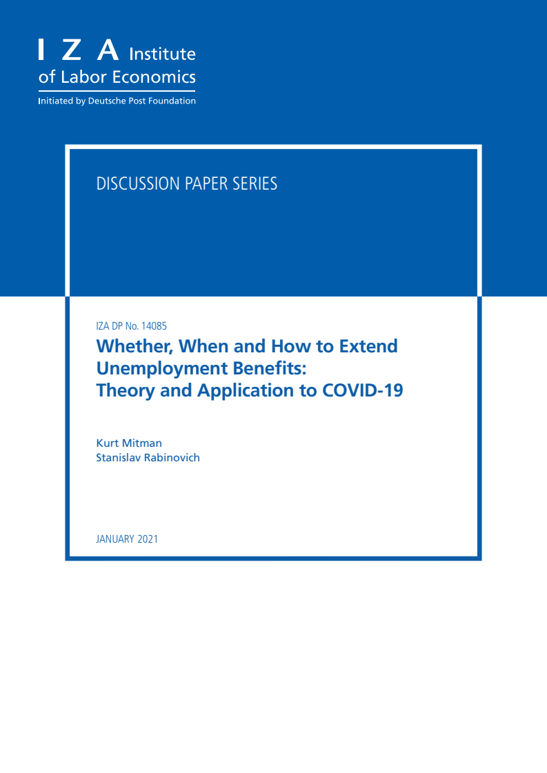 실업급여 확대 여부, 시기 및 방법 : 이론 및 코로나19 사태에의 적용 (Whether, When and How to Extend Unemployment Benefits: Theory and Application to COVID-19)