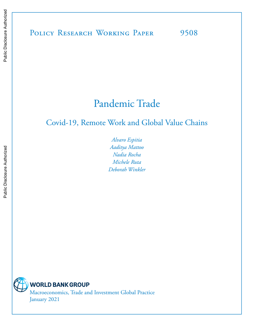 전염병 대유행과 무역 : 코로나19, 원격근무, 글로벌 가치사슬  (Pandemic Trade: Covid-19, Remote Work and Global Value Chains)