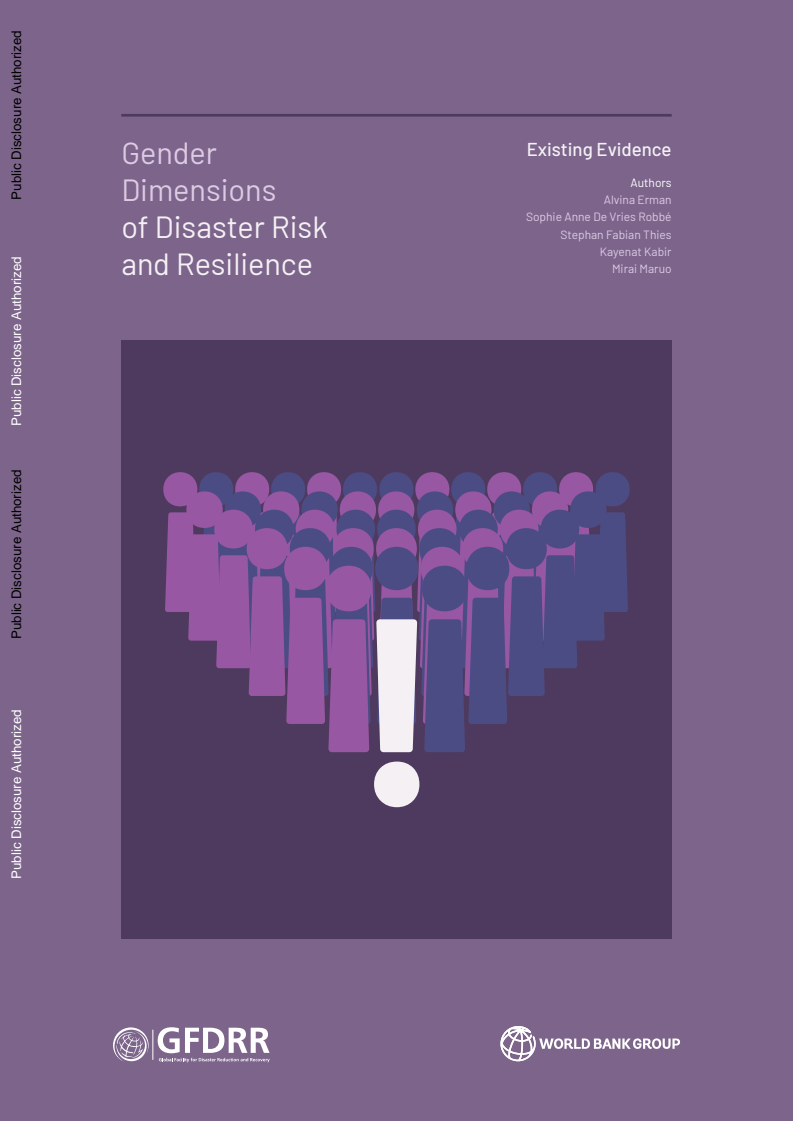 재해 위험 및 복원력의 성별 차이 : 기존 증거 (Gender Dimensions of Disaster Risk and Resilience: Existing Evidence)