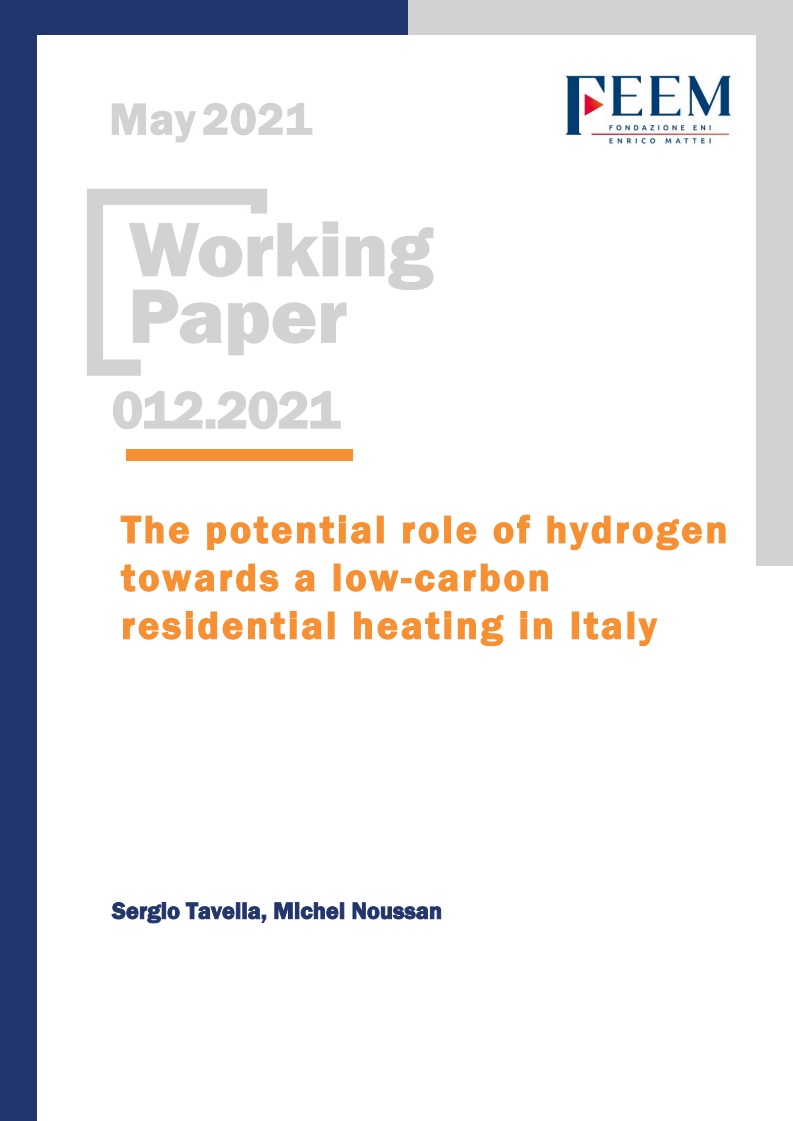 이탈리아 저탄소 주거 난방에 대한 수소의 잠재적 역할 (The potential role of hydrogen towards a low-carbon residential heating in Italy)(2021)