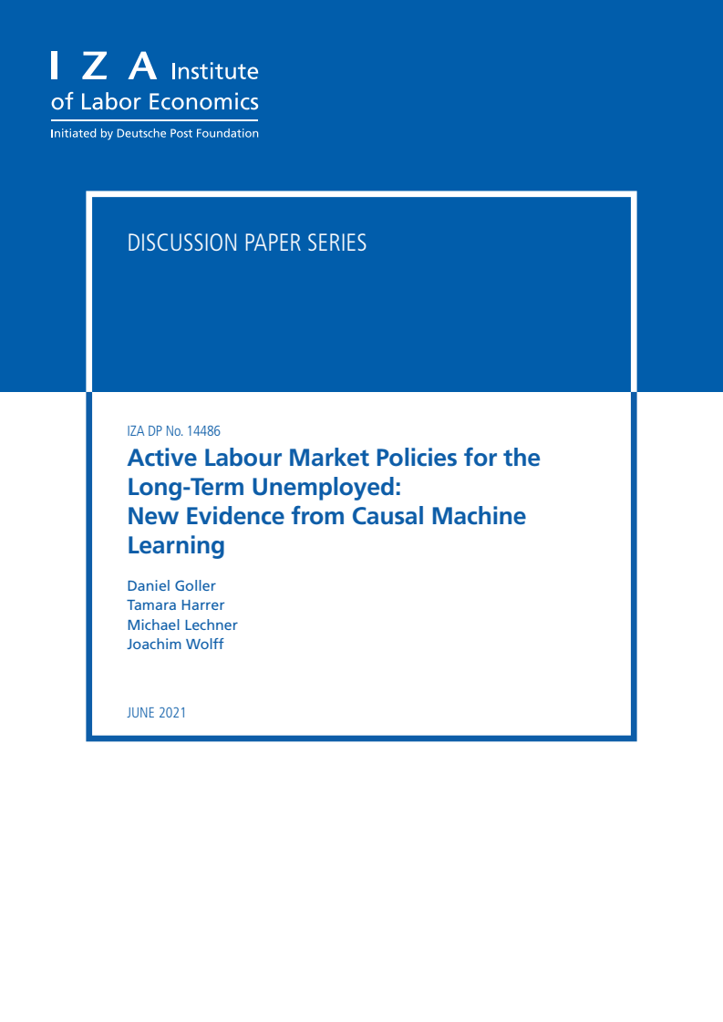 장기 실업자를 위한 적극적인 노동시장 정책 : 인과 관계 기계 학습을 통해 드러난 새로운 증거  (Active Labour Market Policies for the Long-Term Unemployed: New Evidence from Causal Machine Learning)